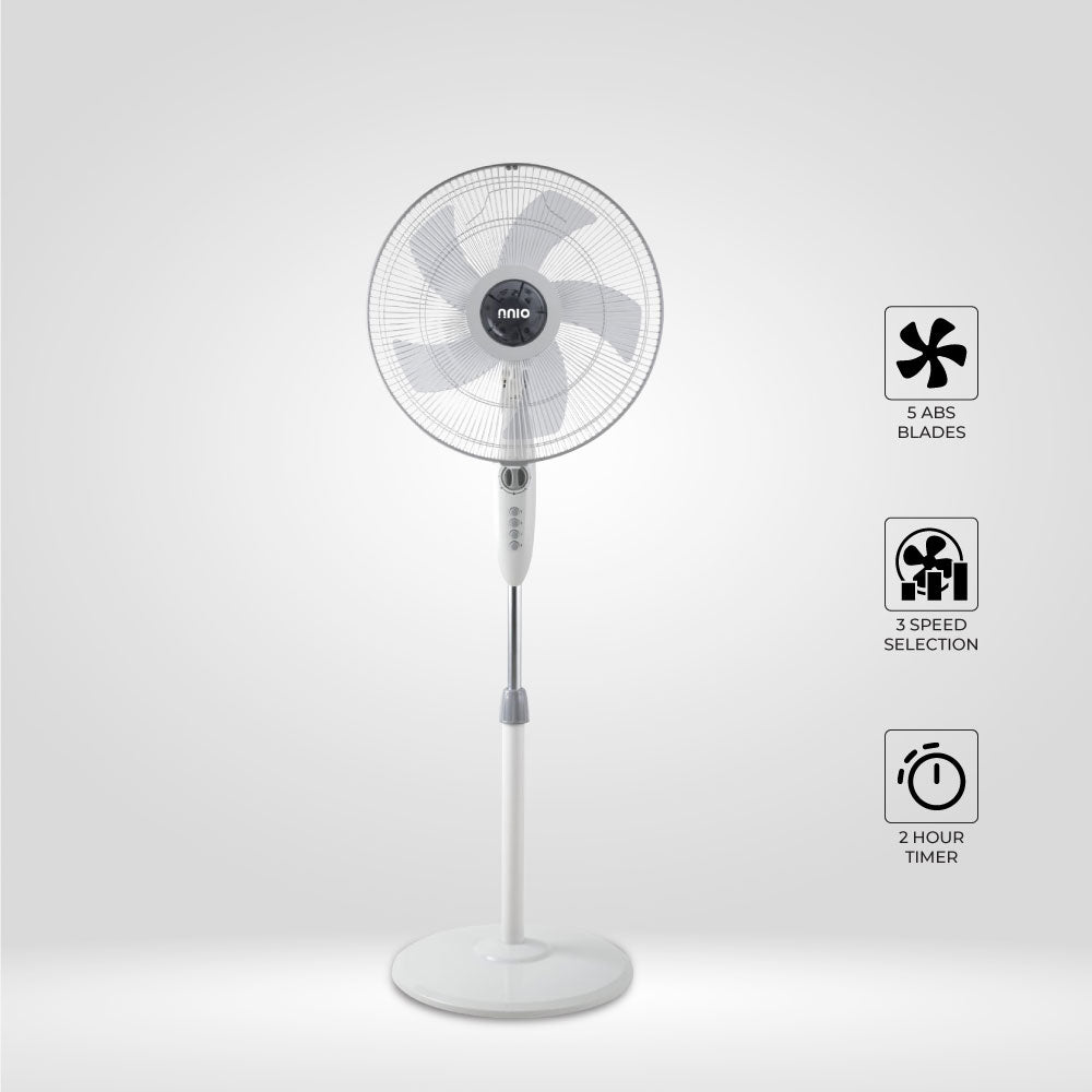 16" AC Motor Stand Fan (White), 3 Speed, 50W (N1680SF)