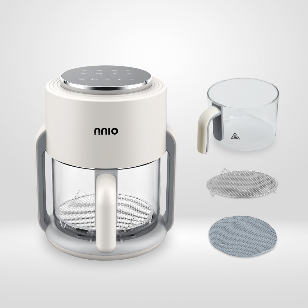 N4090GAF 4L Digital Glass Air Fryer, 1300W, 8 Preset Menus, 360° Visible Glass Basket
