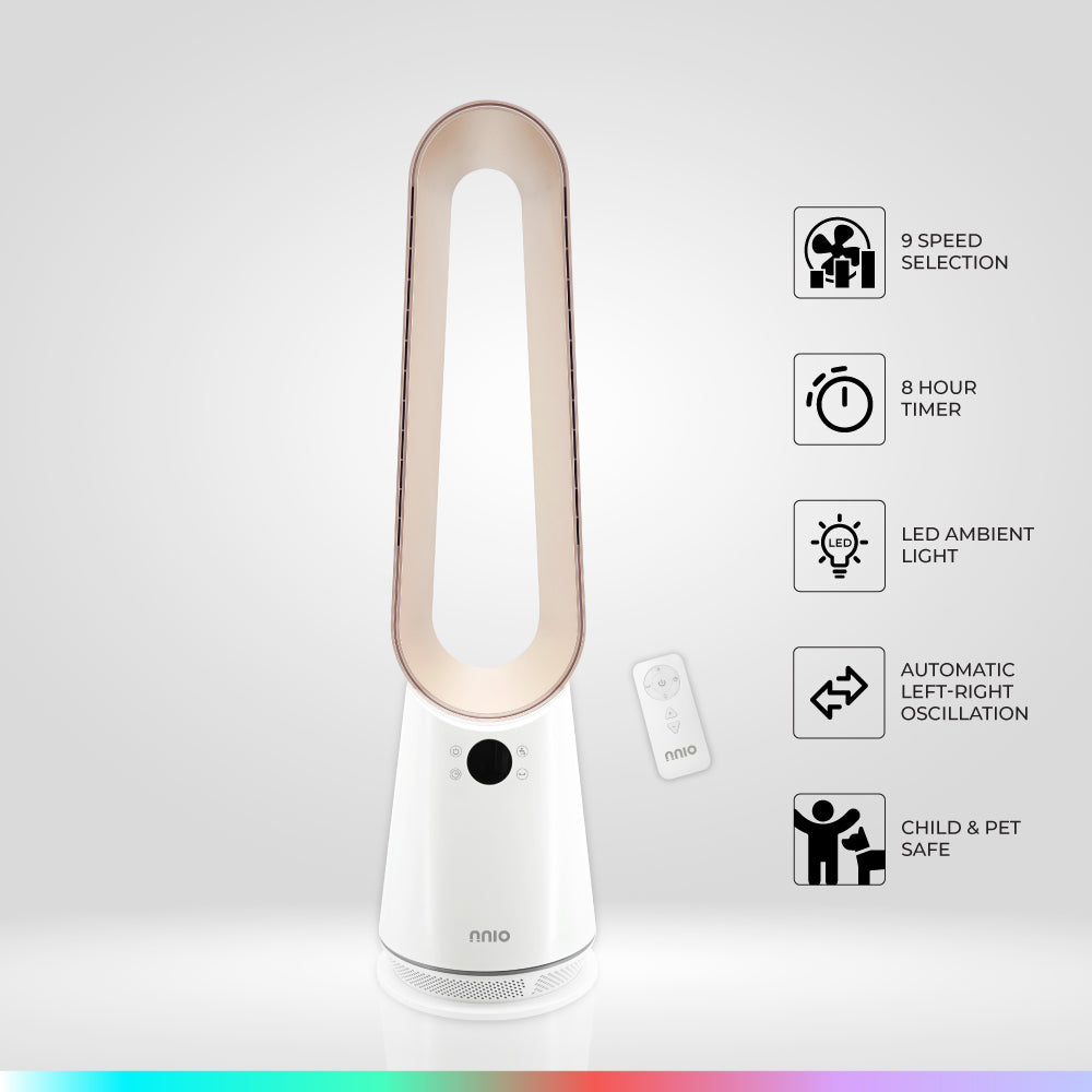 OURA BLDC Moodlight Bladeless Fan with Remote