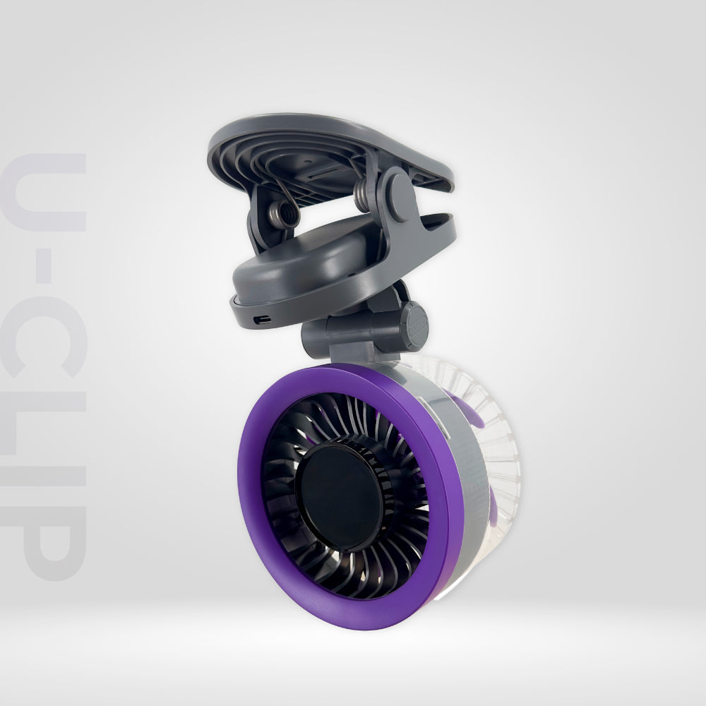 U-CLIP High Speed Portable Clip Fan, 3600mAh, 100 Speed, Anti-Slip Clamp