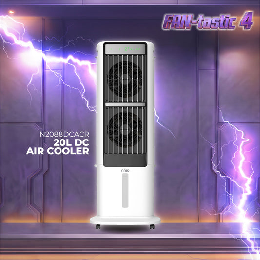 [NEW LAUNCH] 2-in-1 DC Motor Fan and Air Cooler with Remote Control,  12 Speed, 20L Water Tank,  Plasma Sterilisation (N2088DCACR)