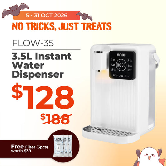 FLOW-35 3.5L Instant Water Dispenser, 6 Preset Temperature, 8 Preset Volume, Night Visibility Light, Detachable Tank & Drip Tray