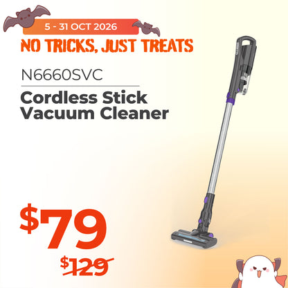 Cordless Stick Vacuum Cleaner, 140W DC Motor,  4-12kPA Suction (N6660SVC)