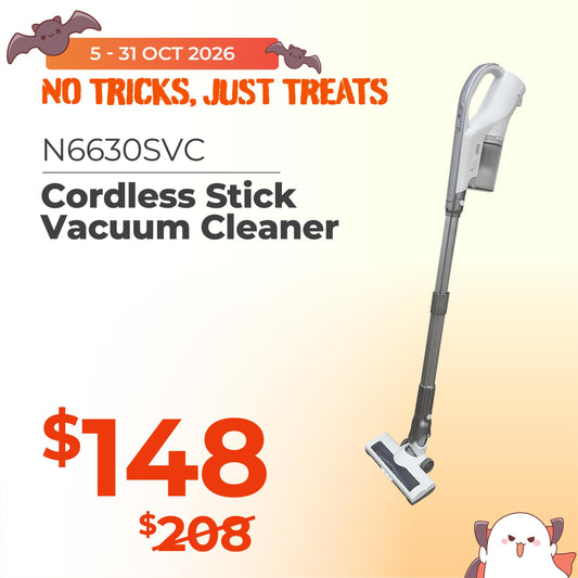 Cordless Stick Vacuum Cleaner, 200W BLDC Motor,  6-19kPA Suction, Adjustable Height (N6630SVC)