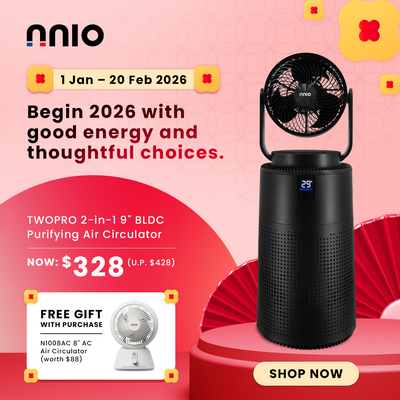 [NEW LAUNCH] TWOPRO 2-in-1 9" BLDC Motor 3D Osc Air Circulator and Purifier with Remote Control, 7 Speed, 3 Mode, HEPA-13 Filtration