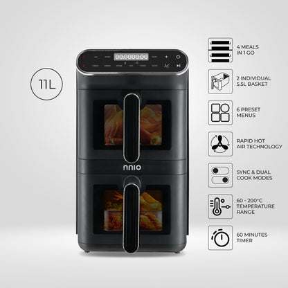 [NEW LAUNCH] KRISPYDUO 11L Dual Zone Digital Air Fryer, 6 Preset Menu