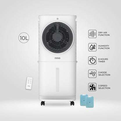 [NEW LAUNCH] 10L Air Cooler with Remote Control, 3 Speed, 3 Mode, 8 Hour Timer, Refill Tank from Top (N1030ACR)