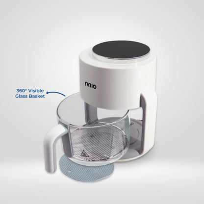 [NEW LAUNCH] N4090GAF 4L Digital Glass Air Fryer, 1300W, 8 Preset Menus, 360° Visible Glass Basket