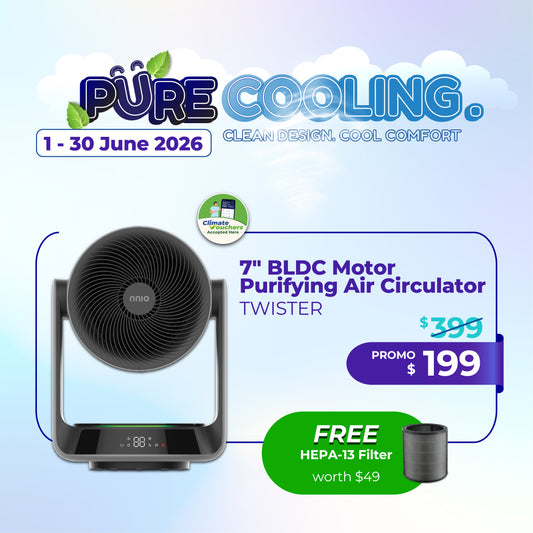 TWISTER 7" BLDC Motor Purifying Air Circulator with Remote Control, 12 Speed