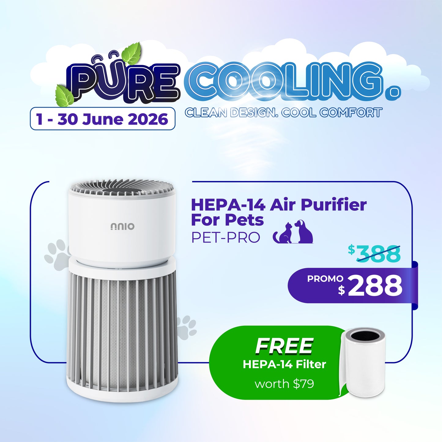 PET-PRO HEPA-14 Air Purifier For Pets