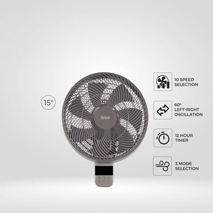 [NEW LAUNCH] SOYOKAZE 15" BLDC Motor Wall Air Circulation Fan With Remote Control, 10 Speed, 7 ABS Blade