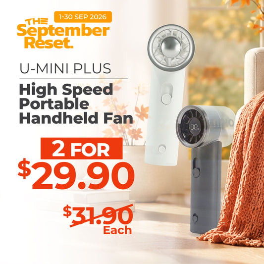 [NEW LAUNCH] U-MINI PLUS High Speed Portable Fan, 1800mAh, 100 Speed